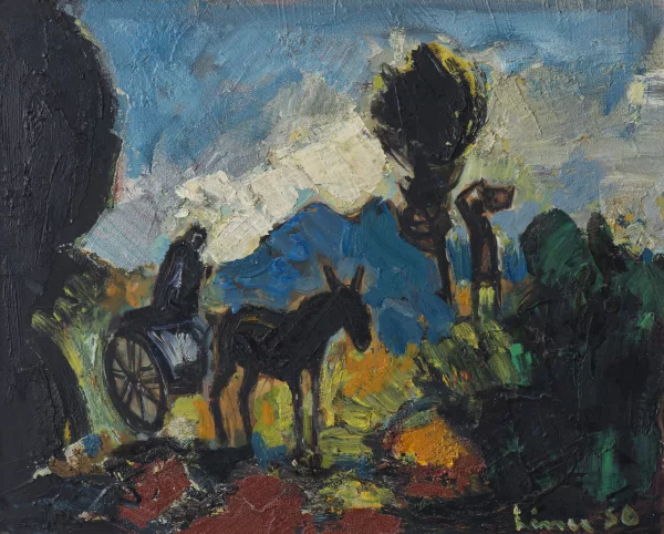 Carl Liner junior — Calèche dans la montagne