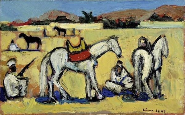 Carl Liner — Weisse Pferde in der Wüste Algeriens, 1949