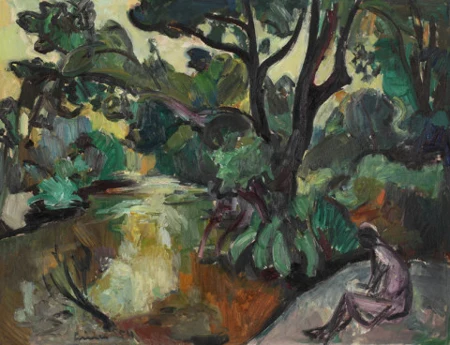 Badende an Weissbach, 1954
