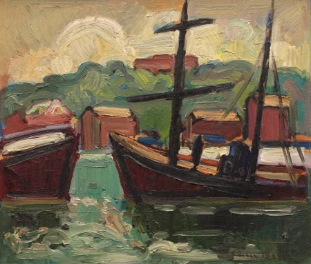 Schiffe im Hafen, 1948