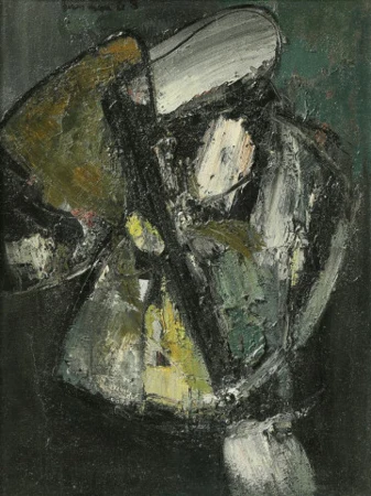Komposition schwarz-ocker, 1960