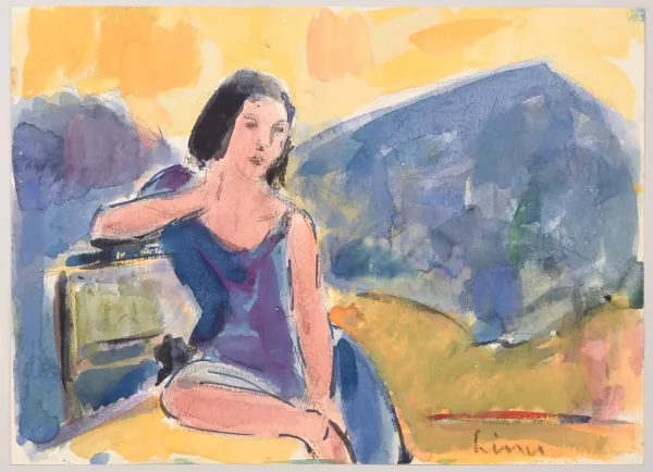 Carl Liner junior — Frau in einer Landschaft