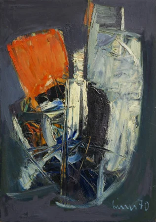 Komposition orange-anthrazit, 1970
