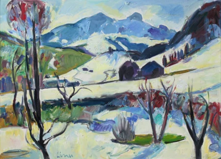 Frühling im Appenzellerland, Blick aus dem Atelier.