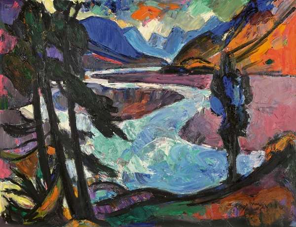 Carl Liner — Engadin gegen Morteratschgletscher, 1955
