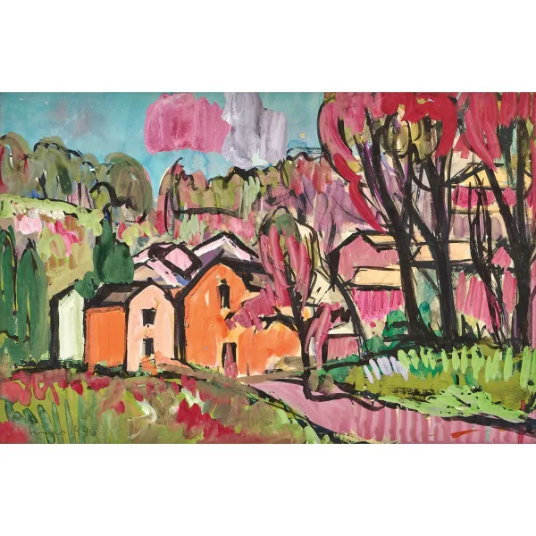 Carl Liner junior — Landschaft mit Häusern.