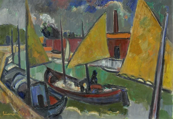 Carl Liner — Hafenansicht, 1956