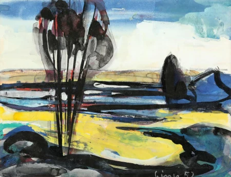 Landschaft mit Baum, 1952
