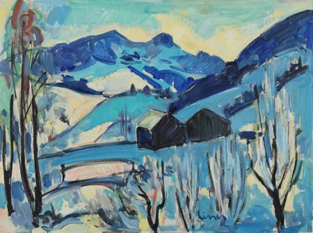 Blick aus dem Atelier im Winter