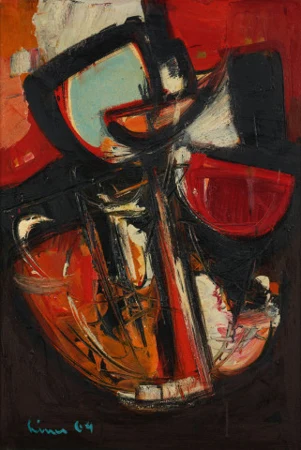 Komposition orange-weiss-schwarz, 1964
