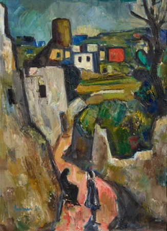Dorfszene in Ischia, 1956
