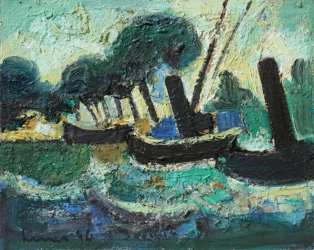 Boote in einem Hafen, 1946