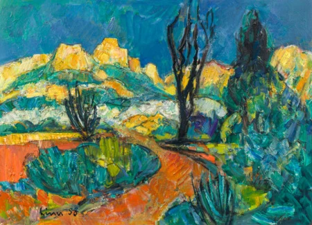 Korsische Landschaft mit gelben Bergen, 1958