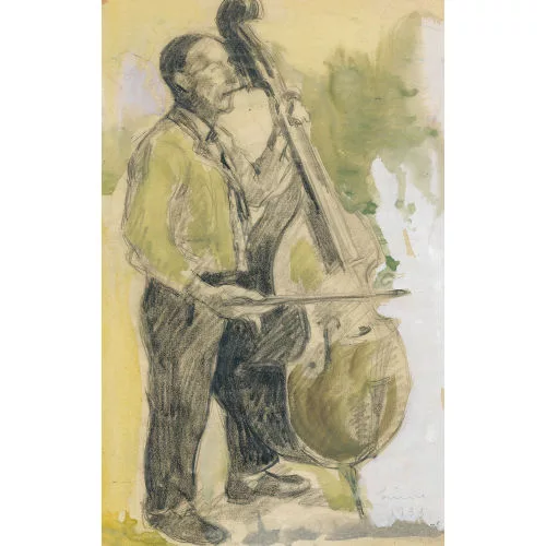 Carl Liner junior — Kontrabassist in Appenzellertracht.