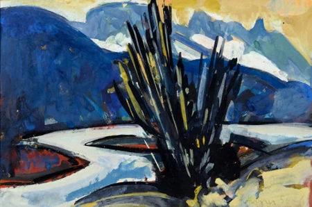 Blick auf Alpstein mit Öhrli, Winter, 1950
