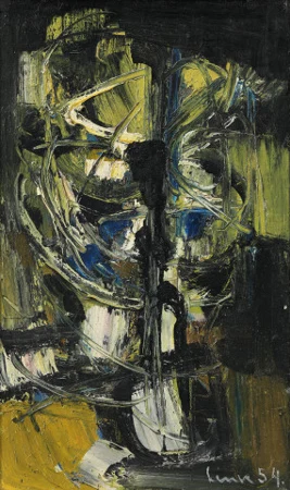 Abstrakte Komposition gelb-schwarz-weiss, 1954
