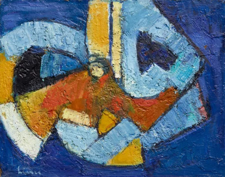 Komposition blau-gelb