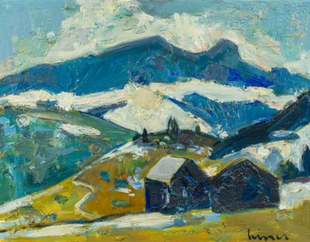 Kamor und Hoher Kasten im Vorfrühling, Blick aus dem Atelier, um 1940