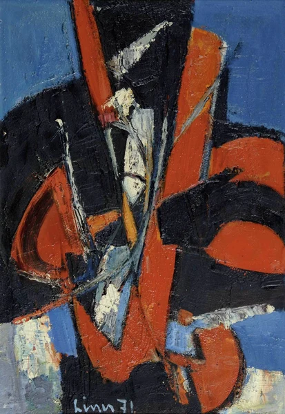 Carl Liner — Komposition rot/blau, 1971