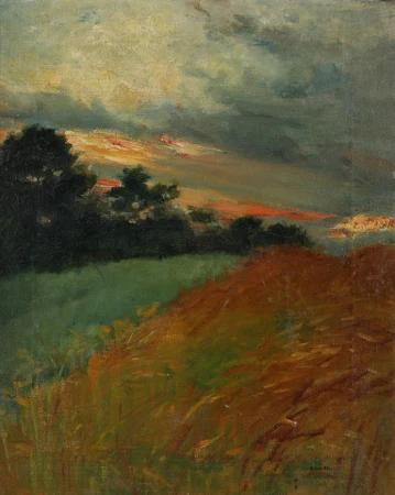 Appenzeller Landschaft mit Gewitterwolken, um 1900