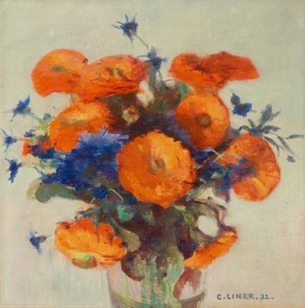 Strauss von Ranunkeln und Kornblumen, 1932
