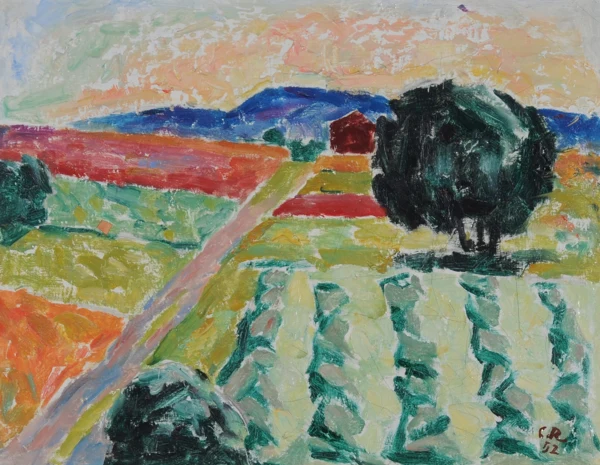 Carl Roesch — Felder am Abend, 1952
