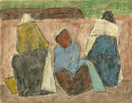 Drei Bäuerinnen auf dem Feld