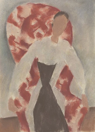 Frau in Sessel