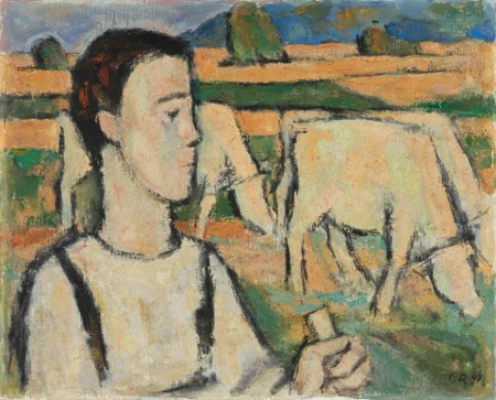 Hirte mit Kühen, 1947