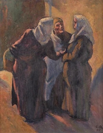 Drei Bäuerinnen im Gespräch, 1921