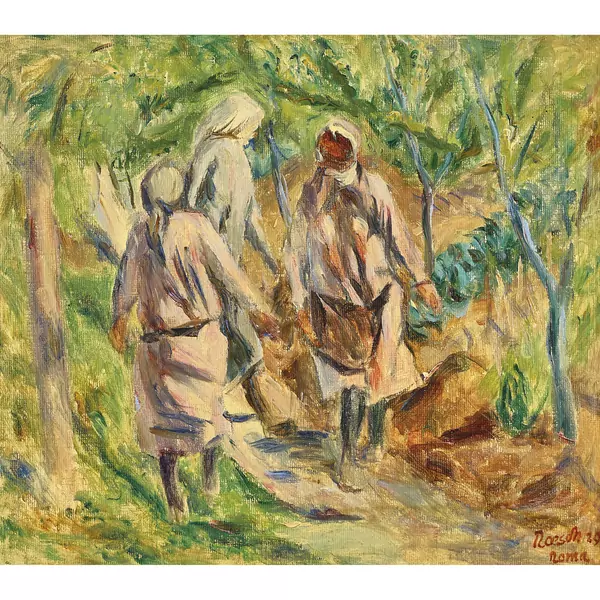 Drei Frauen auf einem Waldweg