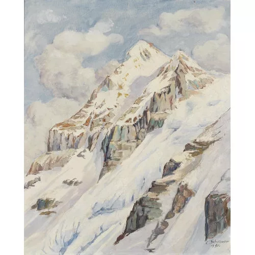 Carl Schellhammer — Lichte Ansicht eines Berggipfels.