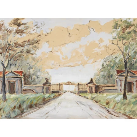 Parklandschaft mit Tor