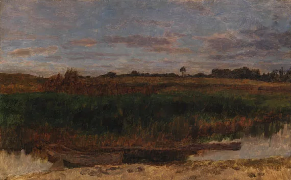 Carl Schuch — Schilffeld mit Kahn (Ferch am Schwielowsee)