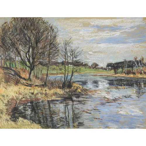 Carl Theodor Meyer-Basel — Herbstliche Uferlandschaft.