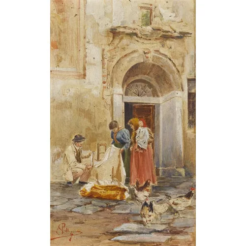 Carlo Pellegrini — Die Stoffhändlerin.