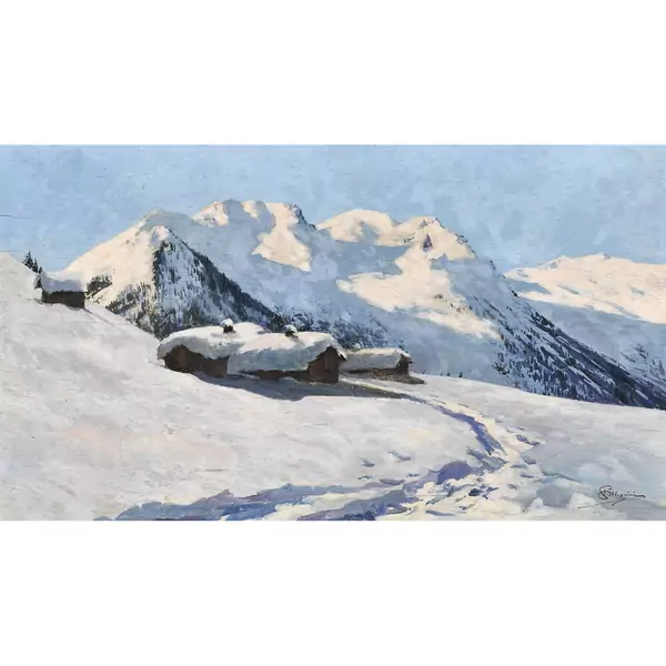 "Alpes bernoises sous la neige"