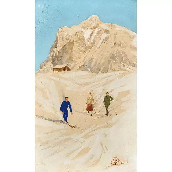 Auf den Skiern am Fuss des Wetterhorns