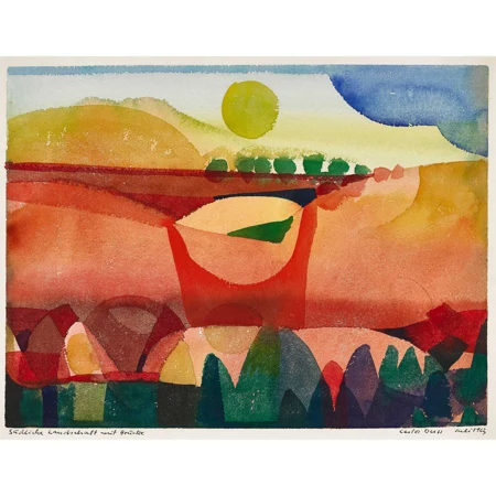 "Südliche Landschaft mit Brücke"