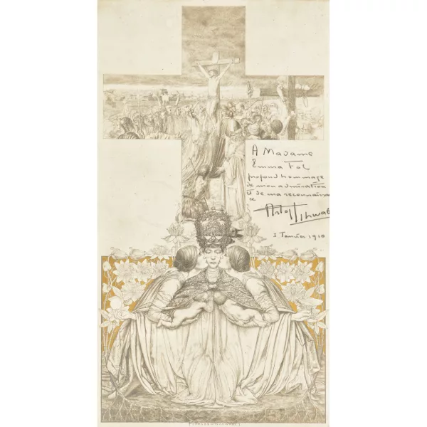 Carlos Schwabe — "Composition symboliste à la Crucifixion".