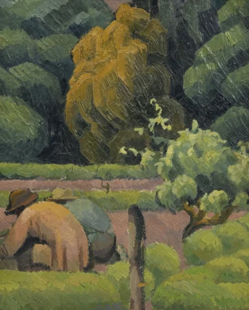 Hommes jardinant