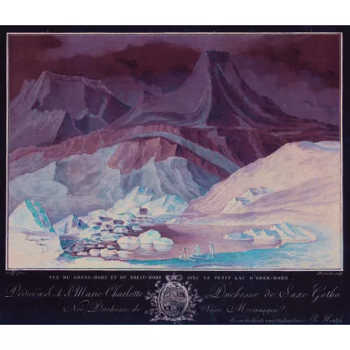 Caspar Wolf — "Vue du Gross-Horn et du Breit-Horn avec le petit lac...".