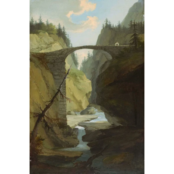 Caspar Wolf — BRÜCKE ÜBER DIE MUOTA IN DER NÄHE VON SCHWYZ BRIDGE OVER THE MUOTA NEAR SCHWYZ