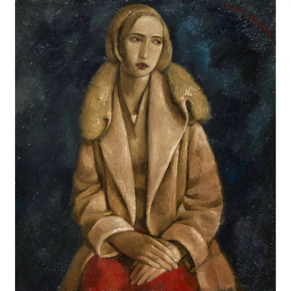 Charles Barraud — Bildnis einer jungen Frau im Mantel.