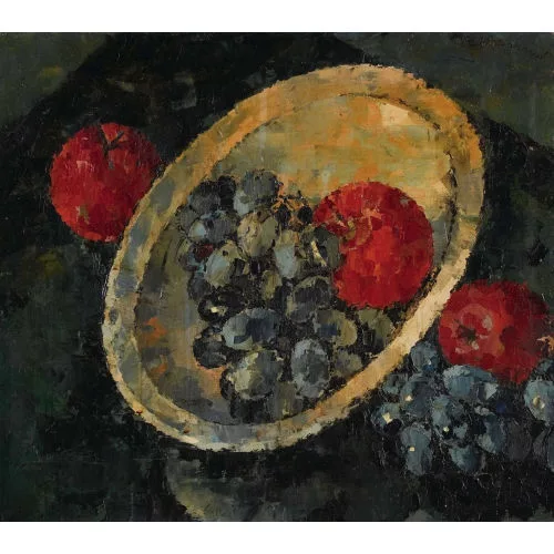 Charles Barraud — Herbststillleben mit Trauben und Äpfeln.