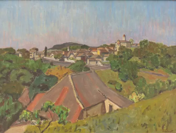 Charles CHINET (1891-1978), "Château d'Aubonne vu depuis Lavigny", huile — DognyAuction