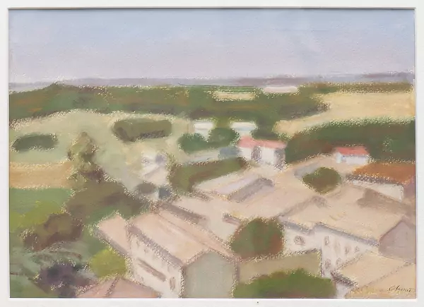 Charles CHINET (1891-1978), "Village de Grignan", Technique mixte sur papier — DognyAuction