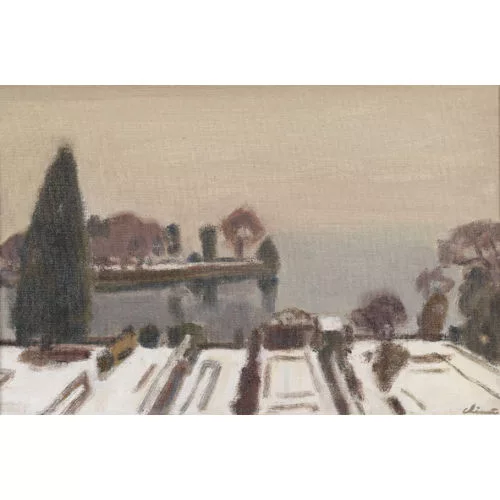 Charles Chinet — "L′Ile de la Harpe en hiver".