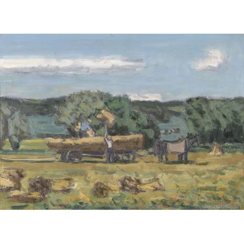 Charles Chinet — Bauern mit Heuwagen in sommerlicher Landschaft.