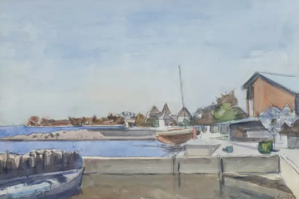 Charles CHINET (1891-1978), "Bord du lac à Rolle", aquarelle — DognyAuction